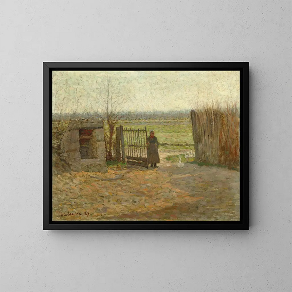 De poort van de boerderij - Henri Le Sidaner — ingelijst kunstwerk aan de muur