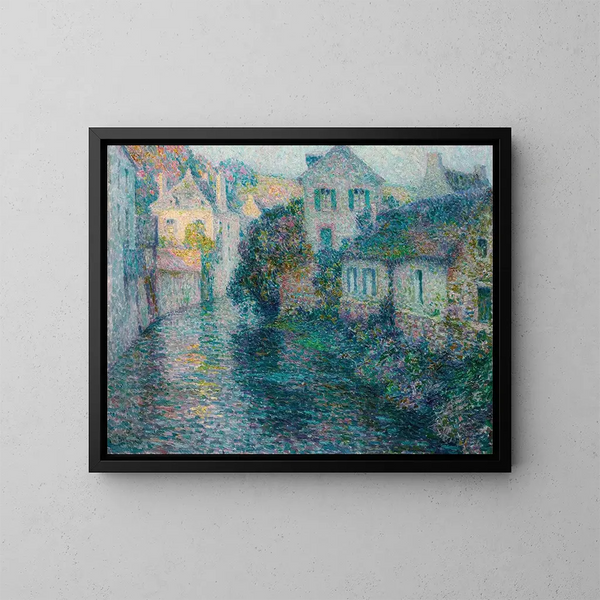 Les Vieilles Maisons de Quimper - Henri Le Sidaner — ingelijst kunstwerk aan de muur