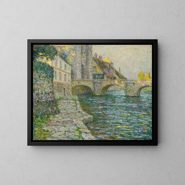 Ochtendgrijs in Moret - Henri Le Sidaner — ingelijst kunstwerk aan de muur