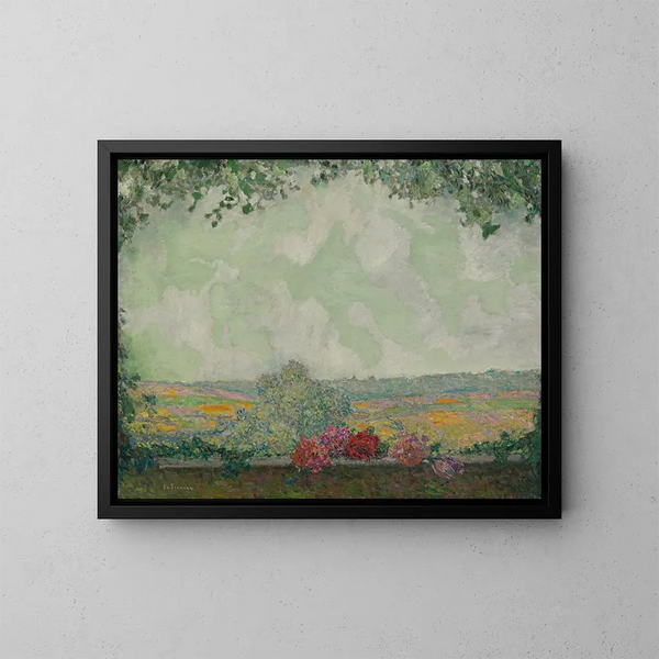 Uitzicht op het terras - Henri Le Sidaner — ingelijst kunstwerk aan de muur