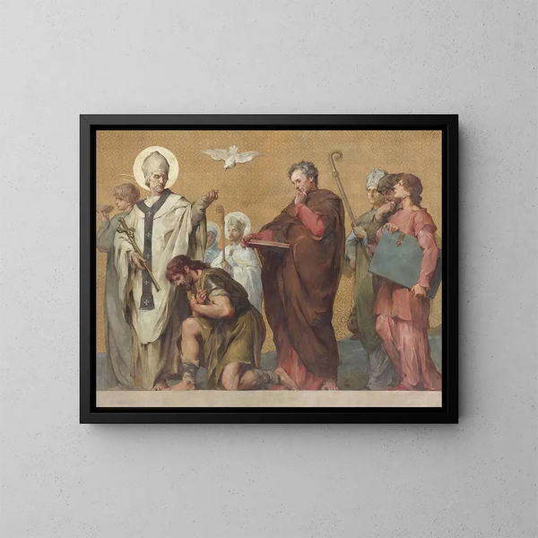 Procession carolingienne - Henri Léopold Lévy — ingelijst kunstwerk aan de muur