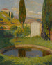 Bassin west van het Marquayrol-park met uitzicht op de Henri Martin-atelier - Henri Martin — weergave van het kunstwerk