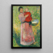 Vrouw die een kind in het rood vasthoudt - Henri Martin — ingelijst kunstwerk aan de muur
