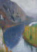 Le Lot aan de voet van de kliffen van Saint-Cirq-Lapopie - Henri Martin — weergave van het kunstwerk