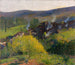 Les Chaumières au soir - Henri Martin — weergave van het kunstwerk