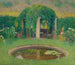 Klein schilderij van het kleine bassin bij de zuid-tuin van Marquayrol, de tuin van de kunstenaar - Henri Martin — weergave van het kunstwerk