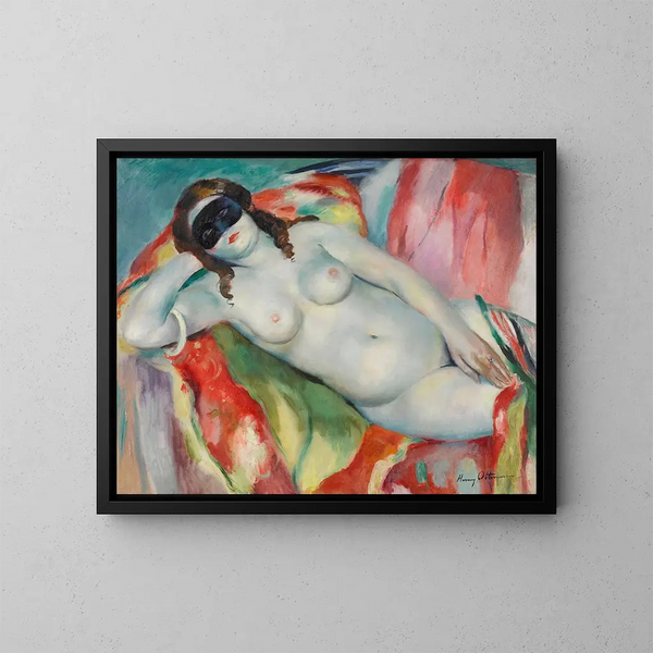 Nu met masker - Henri Ottmann — ingelijst kunstwerk aan de muur