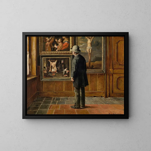 L'amateur d'art - Henri de Braekeleer — ingelijst kunstwerk aan de muur