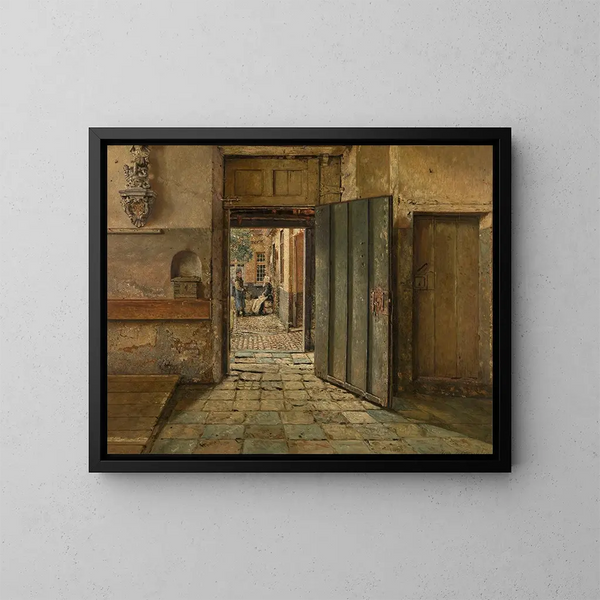 La Conversation - Henri de Braekeleer — ingelijst kunstwerk aan de muur