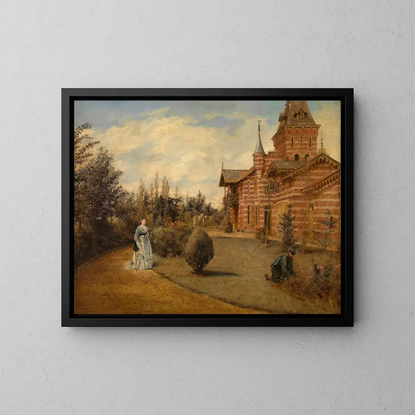 La maison de campagne de Gustave Coteaux - Henri de Braekeleer — ingelijst kunstwerk aan de muur