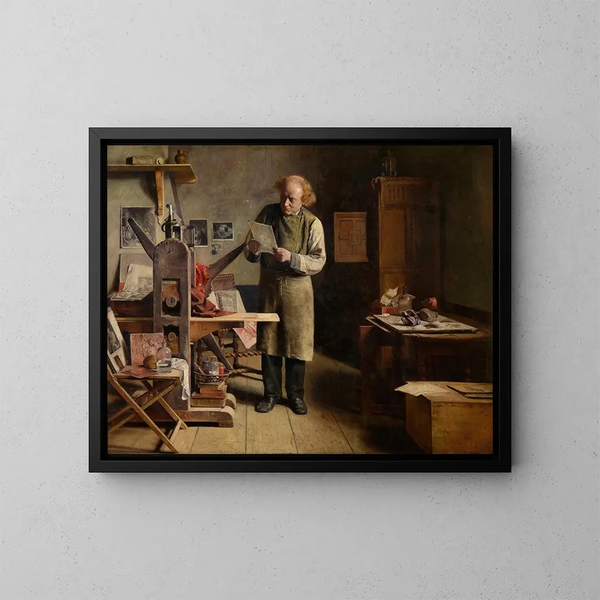 L'imprimeur de plaques - Henri de Braekeleer — ingelijst kunstwerk aan de muur