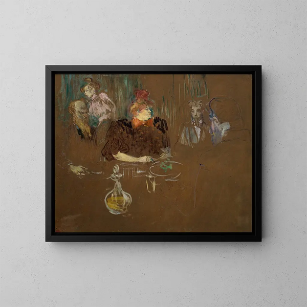 van Monsieur en Mevrouw Natanson aan tafel - Henri de Toulouse-Lautrec — ingelijst kunstwerk aan de muur