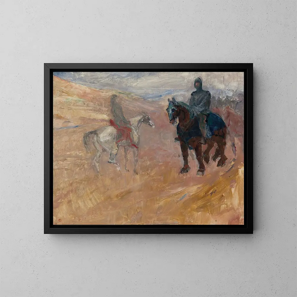 van twee ridders in harnassen - Henri de Toulouse-Lautrec — ingelijst kunstwerk aan de muur