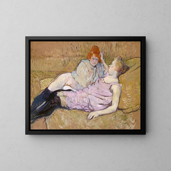 Le Canapé - Henri de Toulouse-Lautrec — ingelijst kunstwerk aan de muur