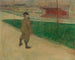 Tristan Bernard aan de Vélodrome Buffalo - Henri de Toulouse-Lautrec — weergave van het kunstwerk