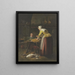 Vrouw en kind in de keuken met wortels en gevogelte - Henricus Franciscus Wiertz — ingelijst kunstwerk aan de muur