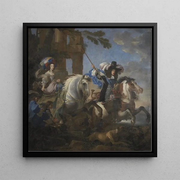 Henriette Adélaïde de Savoie et Ferdinand de Bavière à cheval - Jan Miel