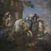 Henriette Adélaïde de Savoie and Ferdinand of Bavaria on horseback - Jan Miel — displayed in an interior