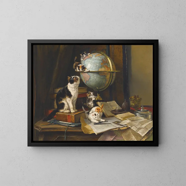 De wereldreizigers - Henriette Ronner-Knip — ingelijst kunstwerk aan de muur