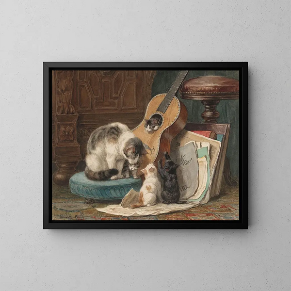 De Muzikanten - Henriette Ronner-Knip — ingelijst kunstwerk aan de muur