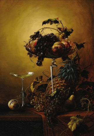 Henry Bayly Garling - Fruit Still Life in Crystal Compote.webp
