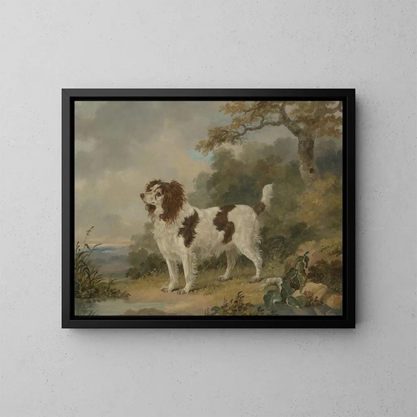 Een Engelse Springer in een landschap - Henry Bernard Chalon — ingelijst kunstwerk aan de muur
