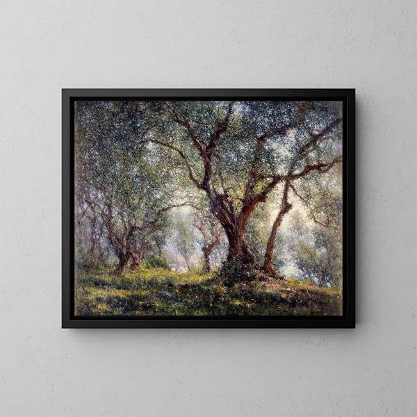 De olijfbomen in Menton - Henry Brokman — ingelijst kunstwerk aan de muur