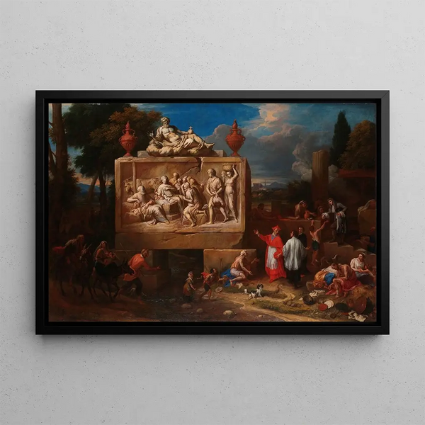 Fantasy Landscape with Saint Charles Borromée - Henry Ferguson — framed artwork on a wall