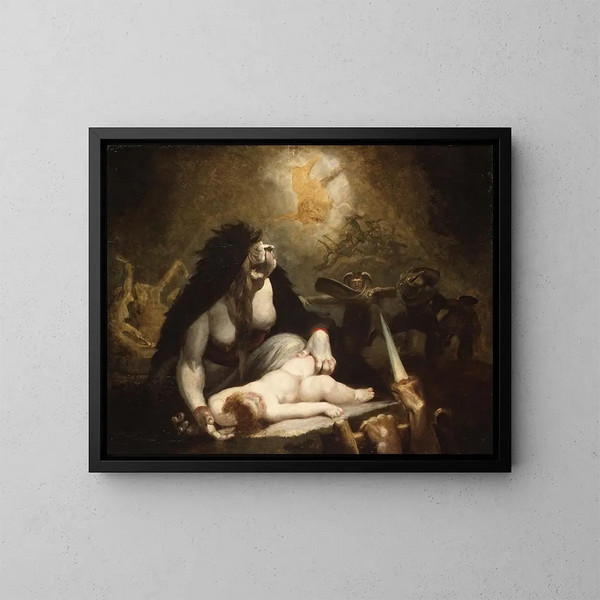 La Sorcière de la Nuit rendant visite aux sorcières de Laponie - Henry Fuseli — ingelijst kunstwerk aan de muur