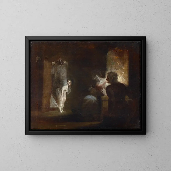 Undine betreedt het huis van de visser en zijn vrouw - Henry Fuseli — ingelijst kunstwerk aan de muur