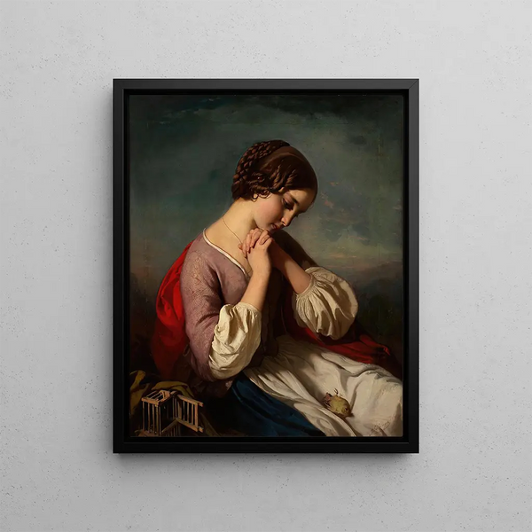 Henry Guillaume Schlesinger - Mdchen mit totem Vogel Girl with dead bird.webp
