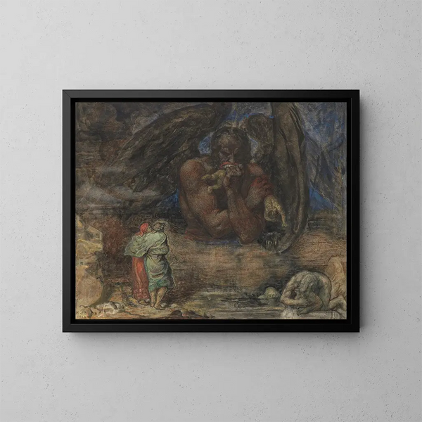 Dante en Virgile ontmoeten Lucifer in de hel - Henry John Stock — ingelijst kunstwerk aan de muur