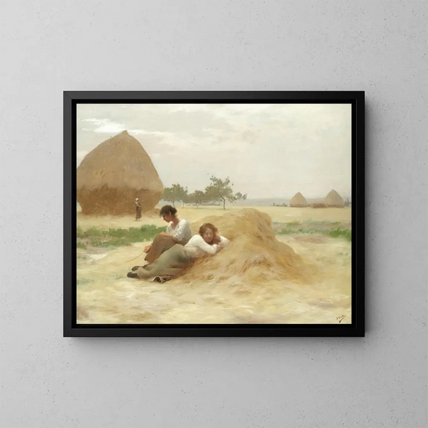 De oogstwerkers - Henry Lerolle — ingelijst kunstwerk aan de muur