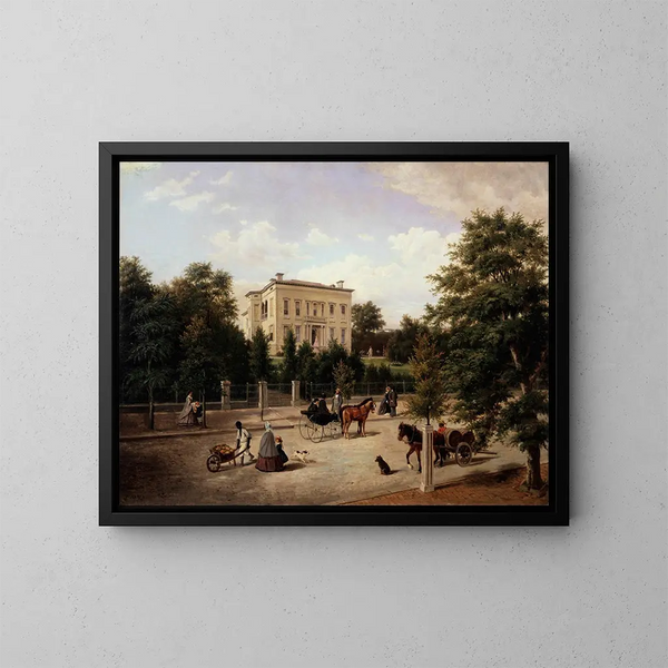 Een straat in Saint-Louis - Henry Lewis — ingelijst kunstwerk aan de muur