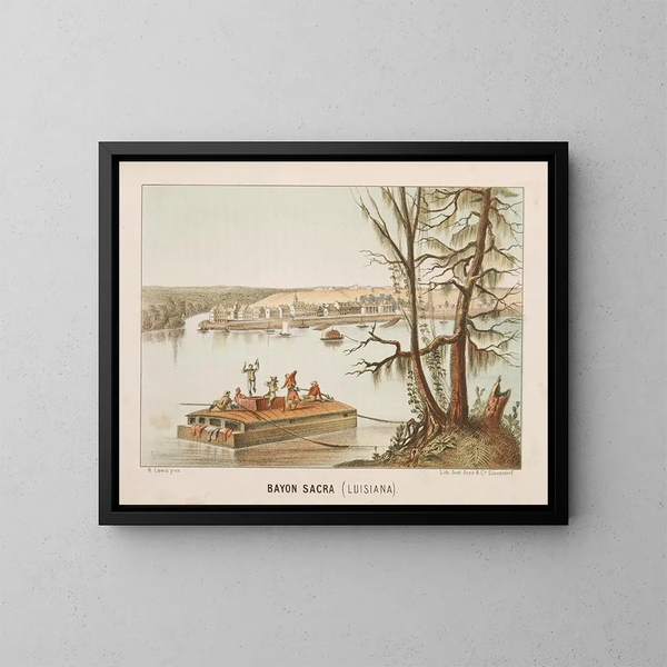 Bayou Sacra, Louisiana - Henry Lewis — ingelijst kunstwerk aan de muur