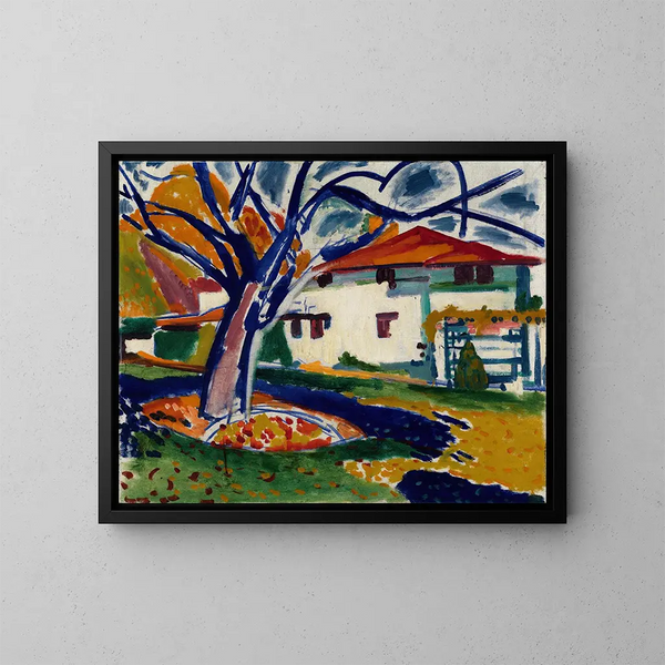 Blauwe Bomen - Henry Lyman Saen — ingelijst kunstwerk aan de muur