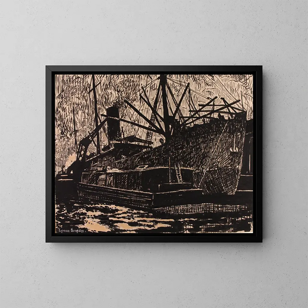 Liner en sleepboot - Henry Lyman Saen — ingelijst kunstwerk aan de muur