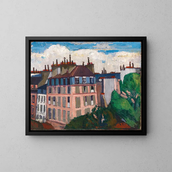 Daken van Parijs - Henry Lyman Saen — ingelijst kunstwerk aan de muur