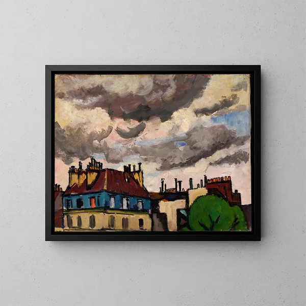 Daken en wolken in Parijs - Henry Lyman Saen — ingelijst kunstwerk aan de muur
