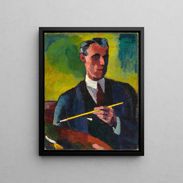 Zelfportret - Henry Lyman Saen — ingelijst kunstwerk aan de muur