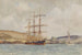 a three-mast ship off the coast of Sainte-Catherine Castle, Fowey - Henry Scott Tuke — artwork view