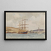 a three-mast ship off the coast of Sainte-Catherine Castle, Fowey - Henry Scott Tuke — framed artwork on a wall