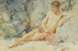Henry Scott Tuke - Boy against rock.webp