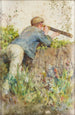 a Man Looking Through a Telescope - Henry Scott Tuke — artwork view