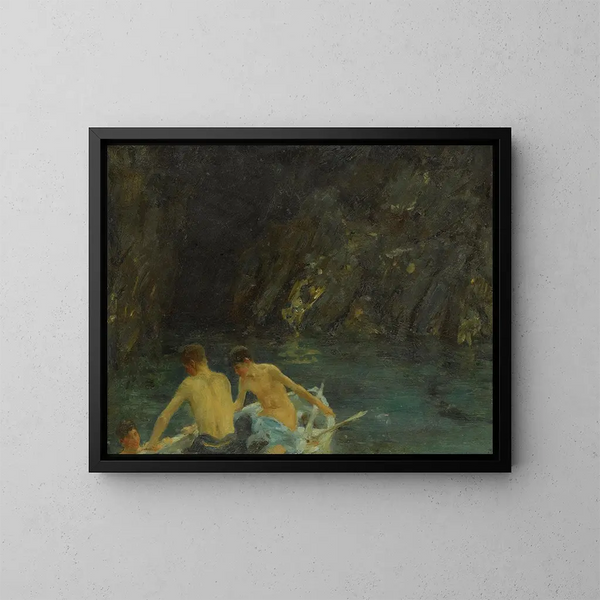 La Grotte - Henry Scott Tuke — ingelijst kunstwerk aan de muur