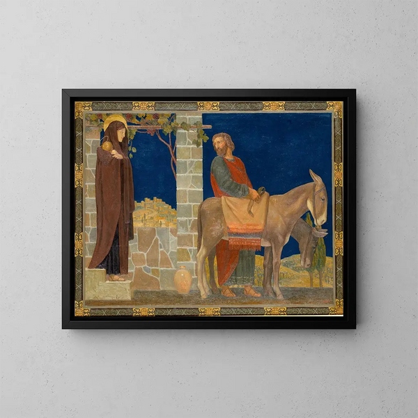 De Vlucht naar Egypte - Henry Siddons Mowbray — ingelijst kunstwerk aan de muur