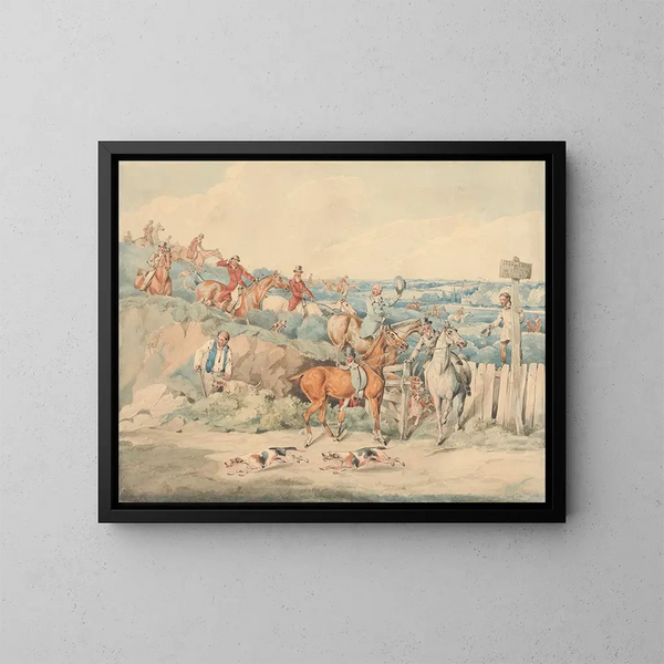 De jacht op de vos is voorbij - Henry Thomas Alken — ingelijst kunstwerk aan de muur