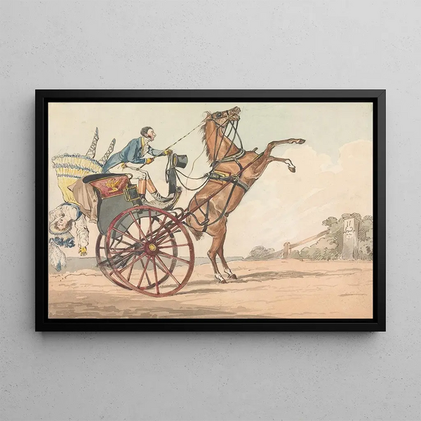 Henry Thomas Alken - Sporting Discoveries or the Miseries of Driving Up and Down or the Endeavor to Discover Which Way Your Horse is Inclined to Come Down Backwards or Forwards.webp