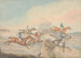 van Henry Thomas Alken's Schilderij Course de steeple-chase Het veld dat een stenen muur en een poort overschrijdt — weergave van het kunstwerk