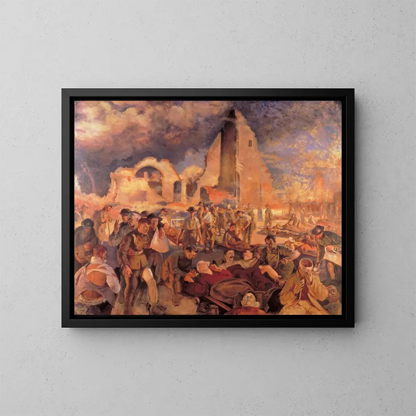 Een geavanceerde zorgpost in Frankrijk 1918 - Henry Tonks — ingelijst kunstwerk aan de muur